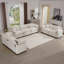 Ensemble de canapé de salon moderne en tissu 2 pièces, 2 canapés 2 places et 1 canapé 3 places, ensemble de 3 canapés rembourrés avec coussins et coussins confortables, tissu velours côtelé beige clair