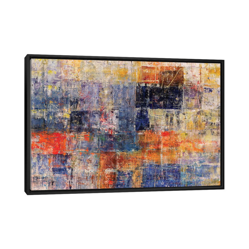 « Patchwork » par Julian Spencer, reproduction d’art, Pas de tapis, H 26 po x l 40 po x 1,5 po, Toile avec cadre noir