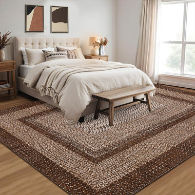 Rectangle Geometric Washable Area Rug