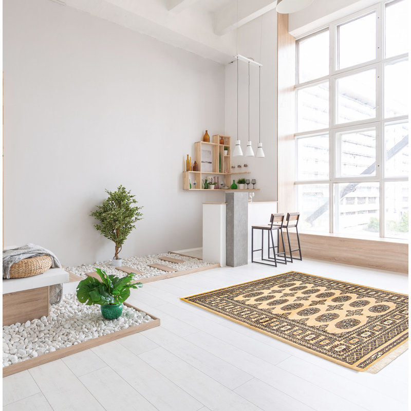 Tapis unique en laine noué à la main Bokhara Peshawar 3 pi 1 po x 5 pi 8 po