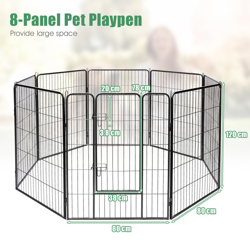 Arsenovic Metal Free Standing Pet Gate With Door