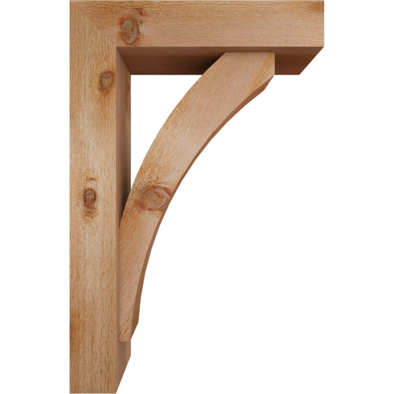Thorton Block Bracket with Offset Brace, 34 x 22, 6"W Western Red Cedar (Rough Sawn)