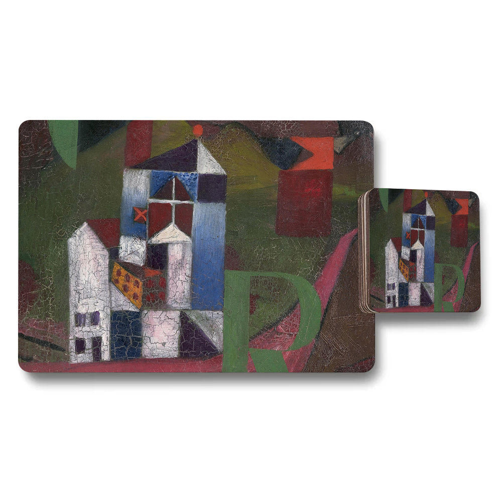 Abstract Cityscape Placemat And Coaster Set For Dining Table