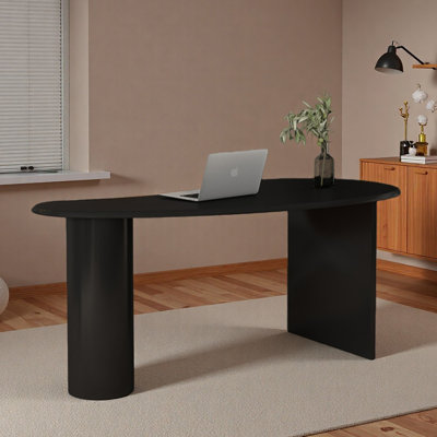 Nordic Modern Solid Wood Curved Desk