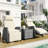 Outdoor Rattan Two-Person Combination With Coffee Table, Adjustable, Suitable For Courtyard, Swimming Pool, Balcony