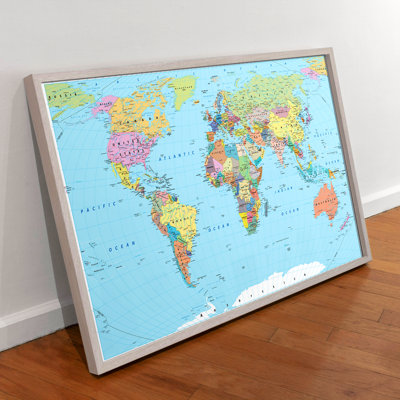 World Executive Wall Map Poster Print, World Map, Art Quality Print, Antique Style Wall Art