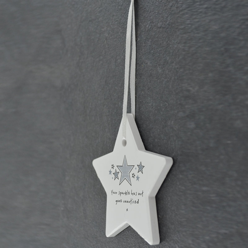 The Seasonal Aisle Stars Christmas Holiday Shaped Ceramic Ornament