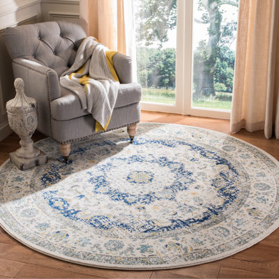 Tapis oriental ivoire et bleu Annette