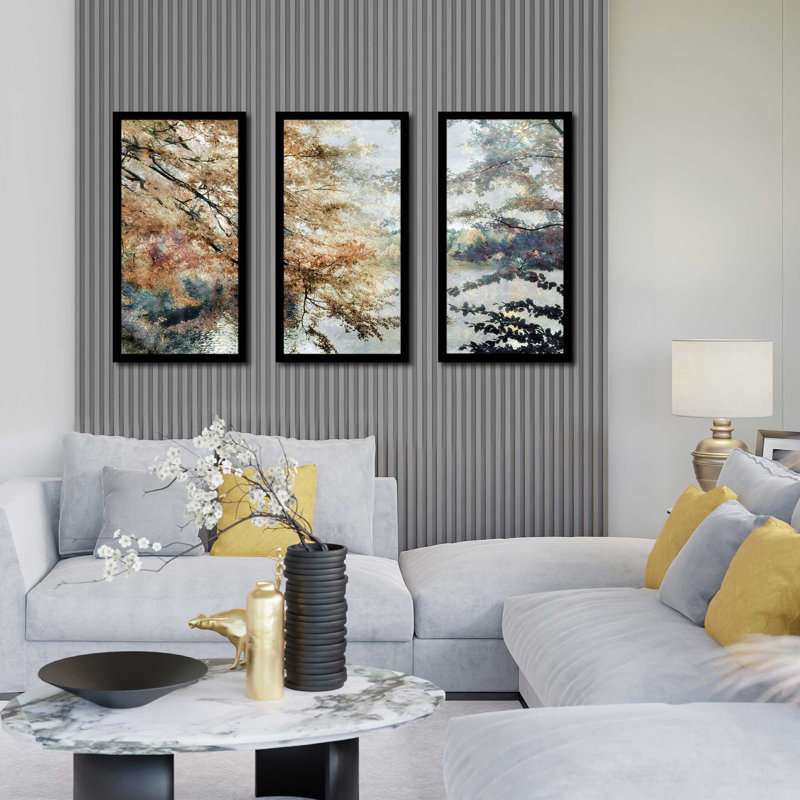«Spring Talking (Horizontal)» par Irene Weisz, reproduction de 3 pièces sur acrylique, H 25,5 po x l 40,5 po x P 1 po