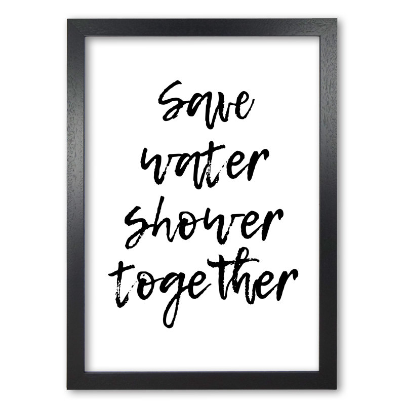 Shower Together - Print, Black Grain Frame, 30 cm H x 21 cm W x 5 cm D