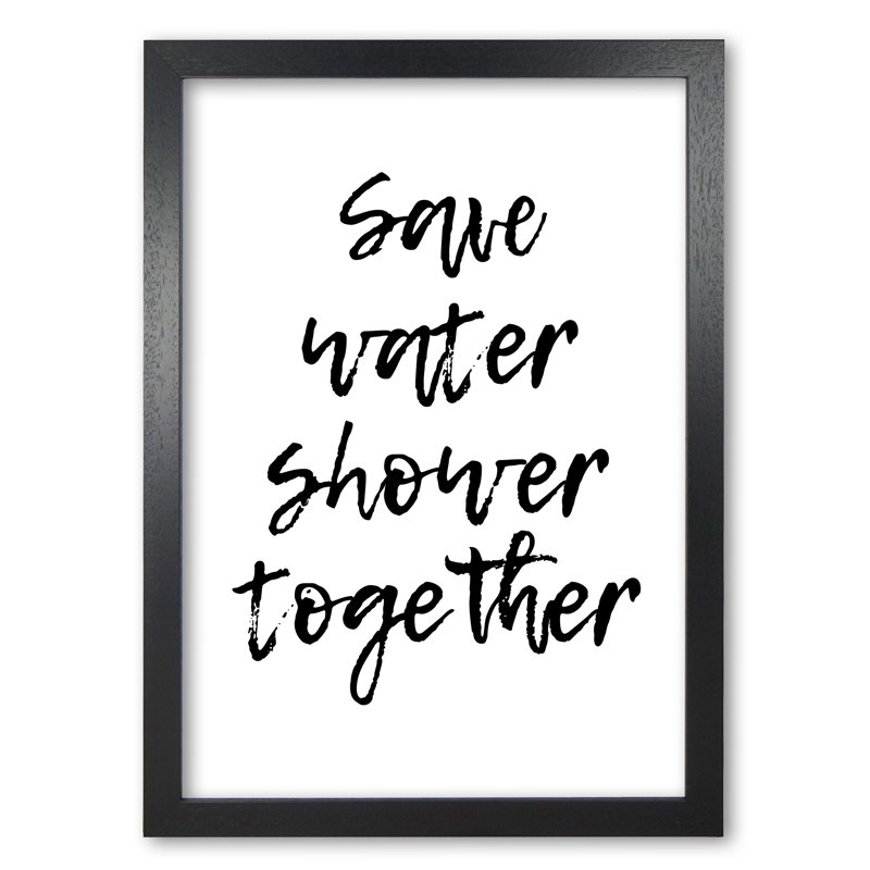 Shower Together 1 Piece Wall Art, 85 cm H x 60 cm W x 5 cm D, Black Grain Frame