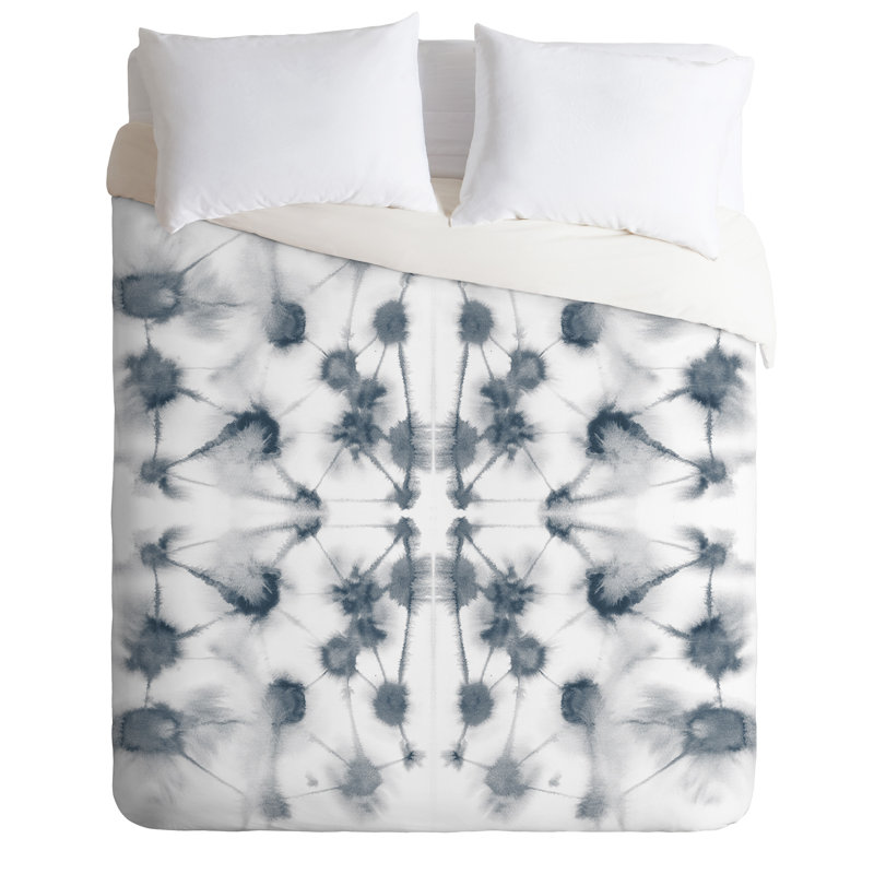 Ensemble de housse de couette Jacqueline Maldonado, Housse de couette simple + 1 taie décorative, Noir / blanc