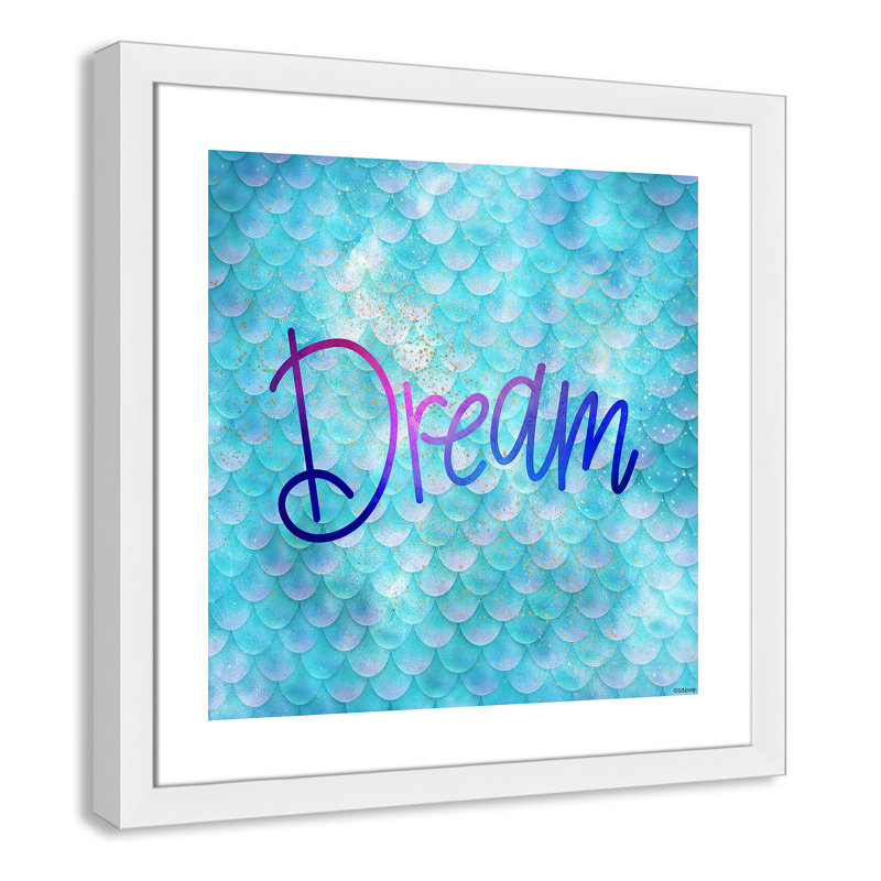 Décoration murale crème Dream Kids, H 22,5 po x l 22,5 po x P 0,63 po, Cadre blanc
