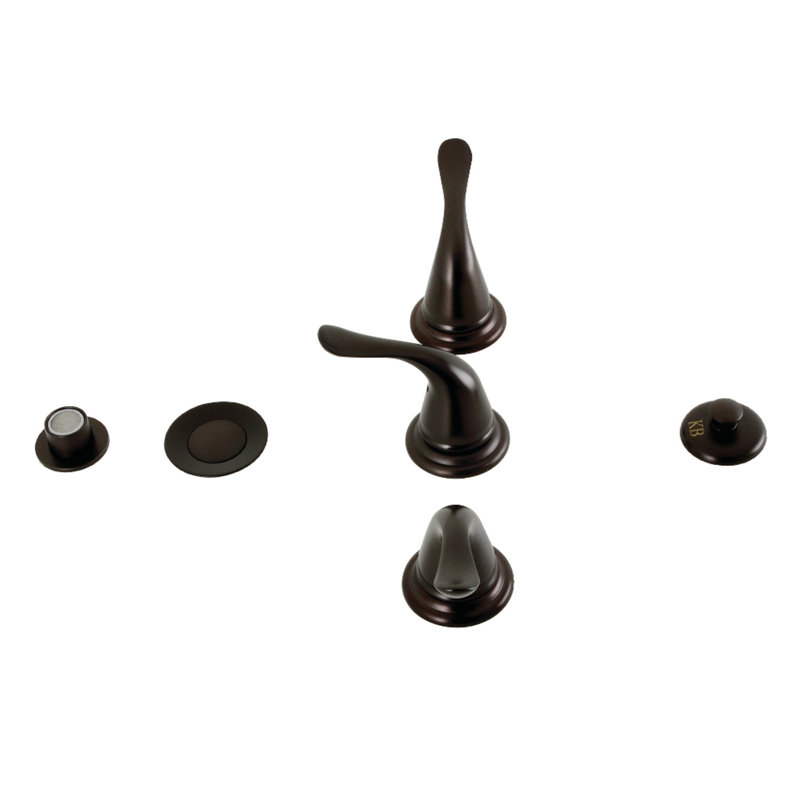 Kingston Brass Royale Three-Handle Vertical Spray Bidet Faucet with Brass Pop-Up, Oil Rubbed Bronze