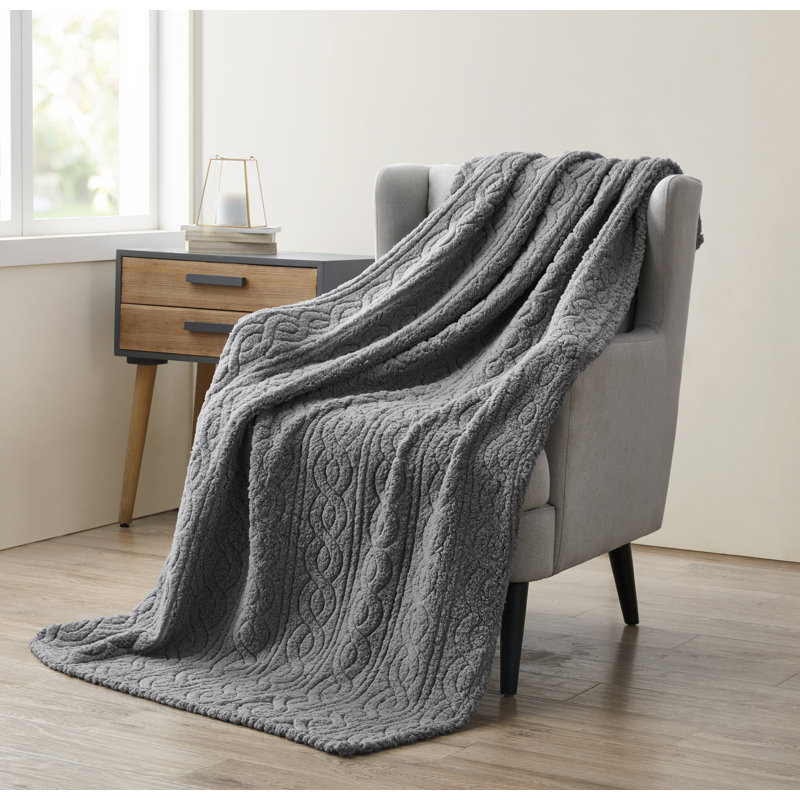 Sawyer Plain Weave / Muslin Throw Blanket, Gray