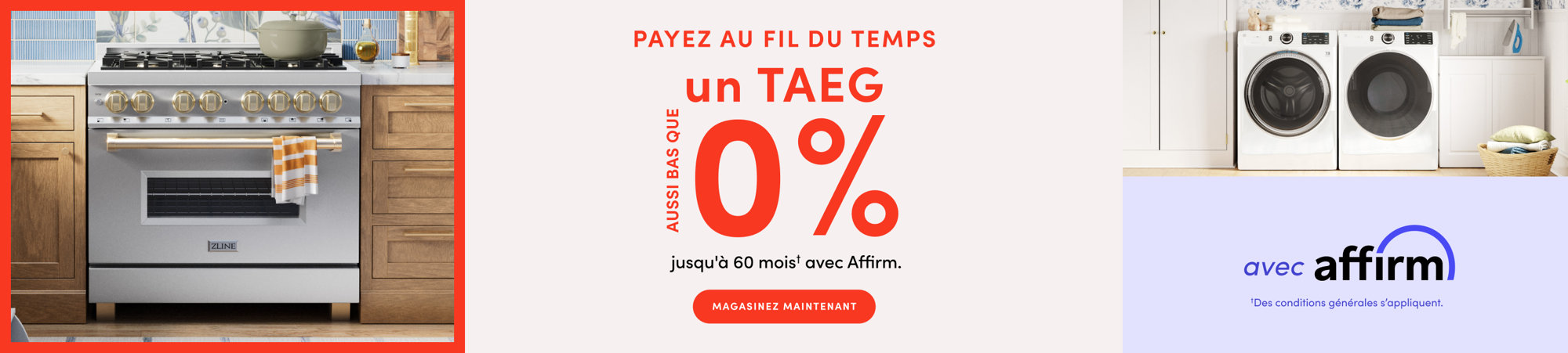 Payez au fil du temps : un TAEG aussi bas que 0 % jusqu'à 60 mois avec Affirm.