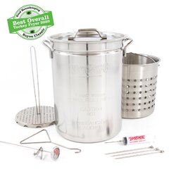 Bayou Classic 14 Quart Stainless Steel Fry Pot w/ Lid & Basket (1150)