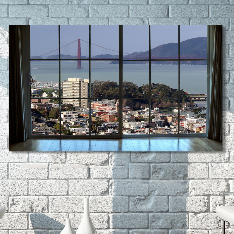 « san francisco window », reproduction de photo sur toile tendue, H 28 po x l 48 po x P 1,5 po