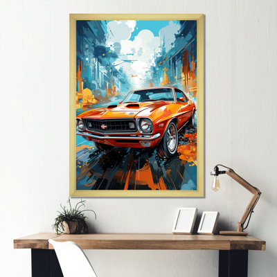 Collage de voiture orange orange