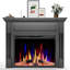 55" Electric Fireplace Tv Stand W/ Remote, Adjustable Flame & 1-8H Timer-284874517