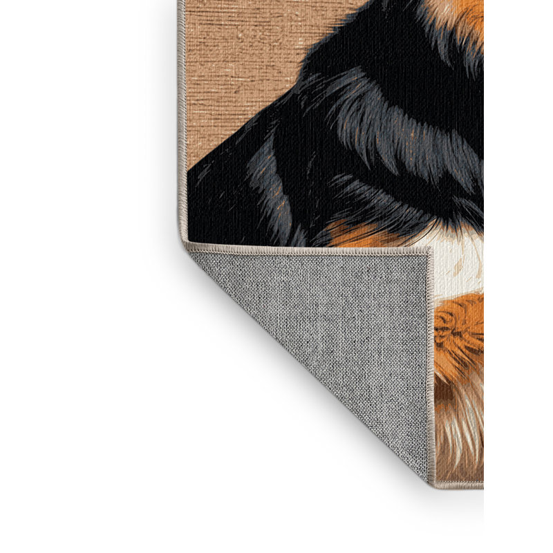Washable Kai Ken Dogs Area Rug, Rectangle 4' x 6'