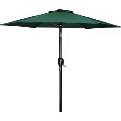 Parasol de jardin simple de 7,5 pi avec 6 boutons inclinables / inclinables pour jardin, terrasse, jardin, piscine, 7,5 pi