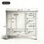 Armoire de salle de bain avec porte à fermeture douce, 4 tiroirs-379586403