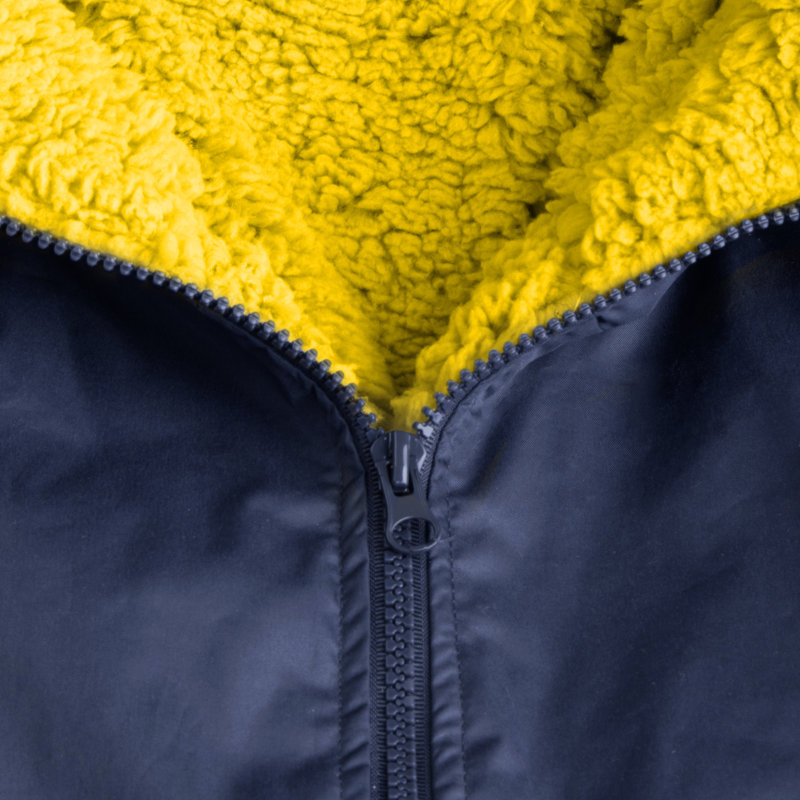 Branksome Fleece Bathrobe with Pockets and Hood, Navy