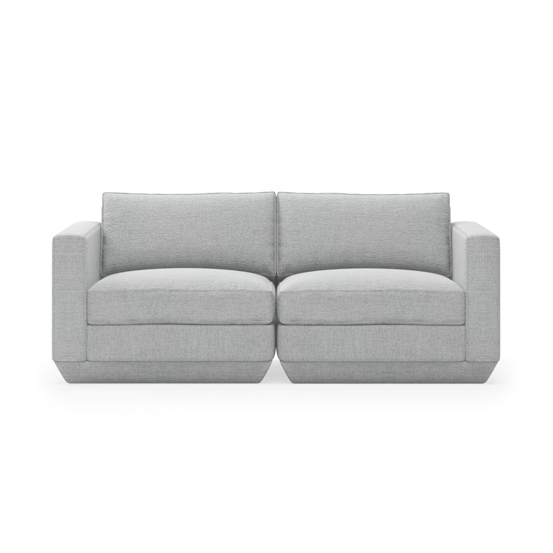 Podium Modular 2 PC Sofa, Bayview Silver Performance Twill