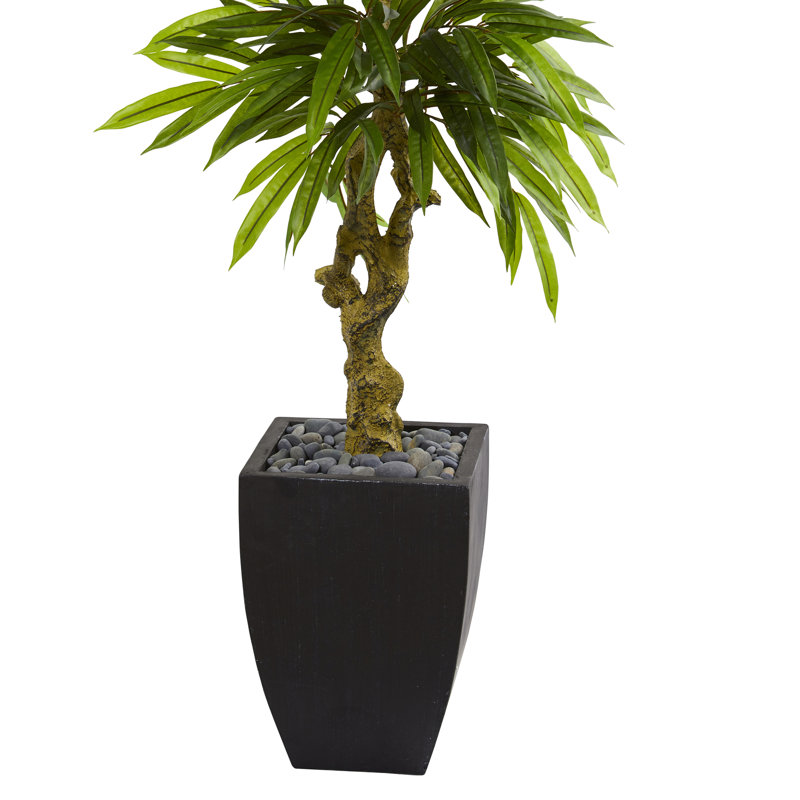 5,5 pi Manguier artificiel en pot de lavage noir résistant aux rayons UV (intérieur / extérieur)