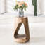 Table d'appoint de patio ronde et creuse, texture semblable au bois