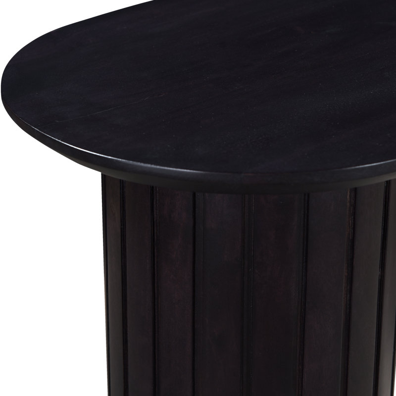 Oval Solid Wood Dining Table, Black