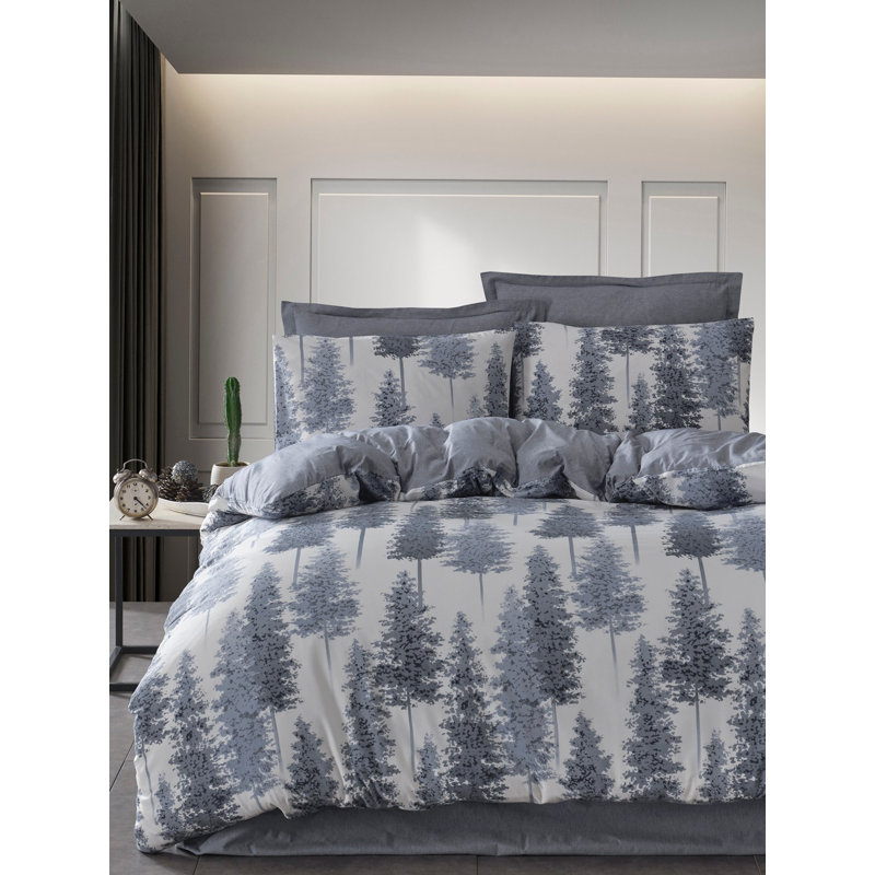 Luxurious King Quilt Cover Set, Blue, 94.5 x 86.6 inches | 65% Cotton / 35% Polyester, 120 Thread Count | Includes 2 Pillowcases (23.6 x 23.6 inches) | Machine Washable, Elegant Button Closure Design for Ultimate Comfort