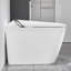 Toilette intelligente allongée blanche avec couvercle à ouverture / fermeture automatique, fonction de capteur de pied, chasse d'eau à jet siphonique 1,28, plusieurs modes de lavage et siège chauffant pour une salle de bain hygiénique-121773151