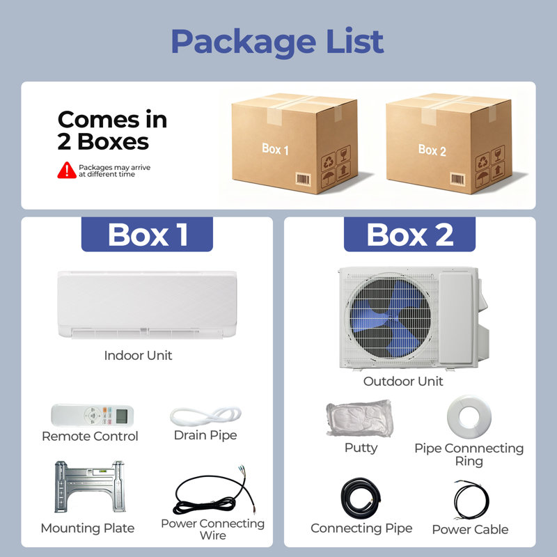 Electactic 19 Seer2 Inverter Mini Split Air Conditioner, Heat Pump, Ultra Quiet, Smart App & Voice Enabled, 9000 BTUs