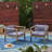 Outdoor Club Chairs: Two Wood Seating With Water- Cushions, Gray Frame, Dark 28.16In X 27.41In 26.51In, Some Assembly Required Items Fabric Frame Finish, Depth, Width, 26.51In Height, Hand-Crafted
