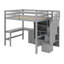 Lit mezzanine double avec bureau et tiroirs-650981458