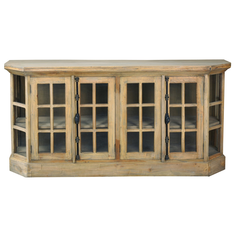 Gracie Oaks 70.75" Window Pane Glass Door Display Credenza