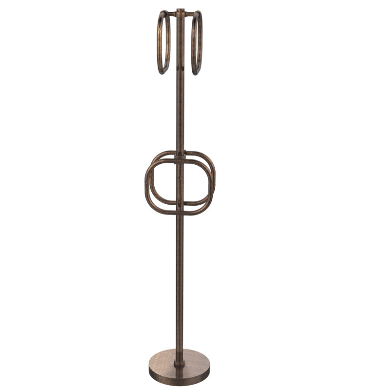 Porte-serviettes sur pied 4 groovy integrated, Bronze vénitien