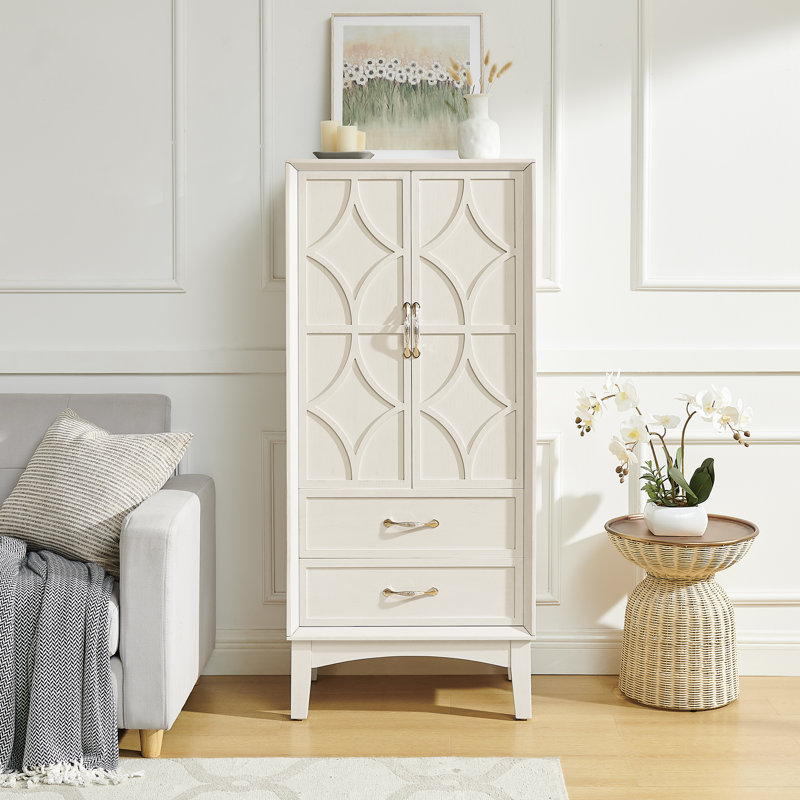 Grand garde-manger de style Mid-Century moderne (53,5 po) - Armoire de rangement avec portes et tiroirs, buffet rétro pour entrée, garage et salon