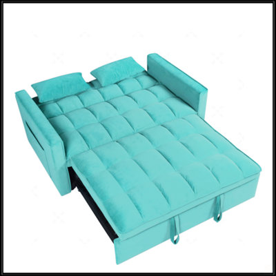 Canapé moderne en velours bleu 55 pouces