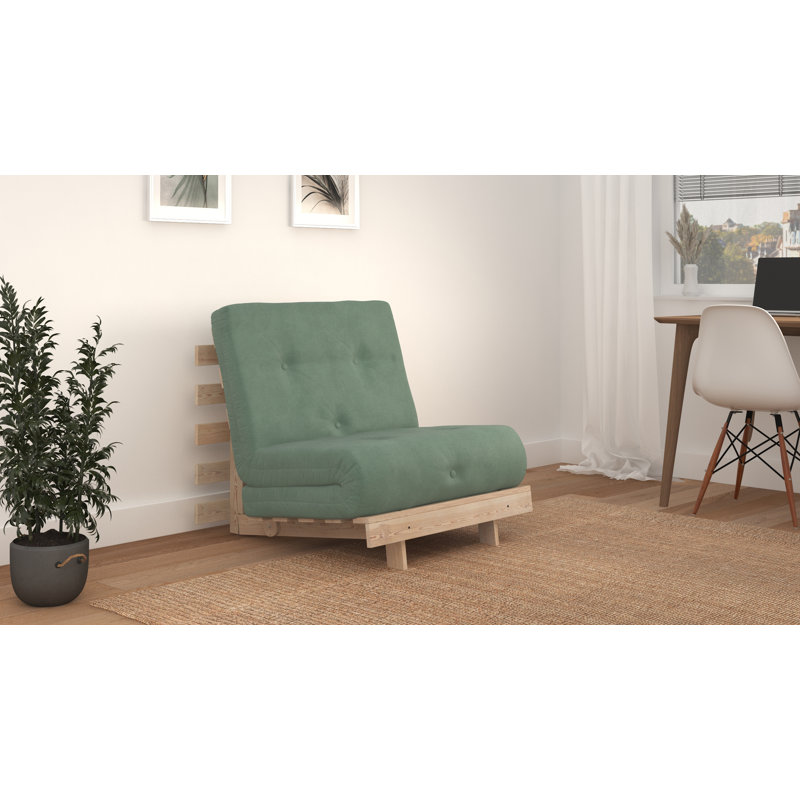 Chenango 75cm Upholstered Futon Chair, Sage Green