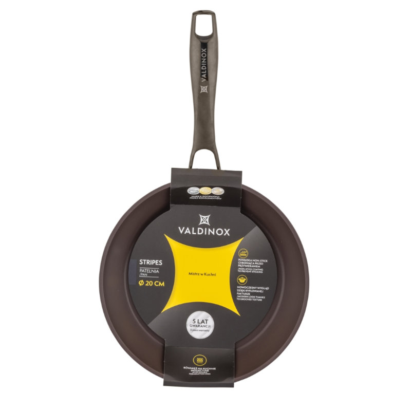 Valdinox Stripes Aluminum Non-Stick Frying Pan, 8cm H x 20cm W x 37cm D