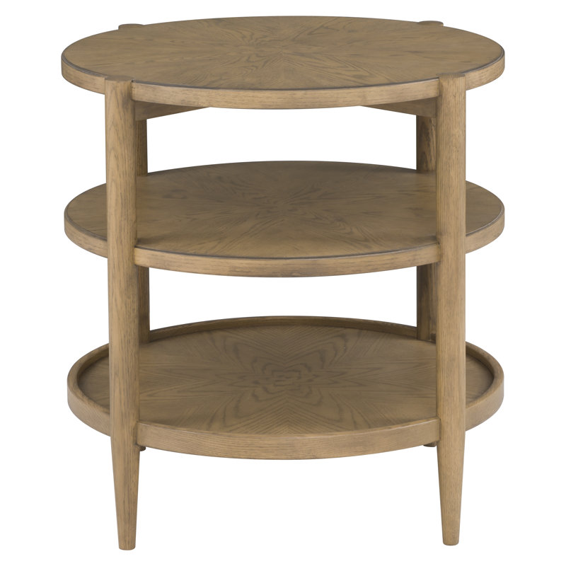 Round End Table, Sunlit Oak