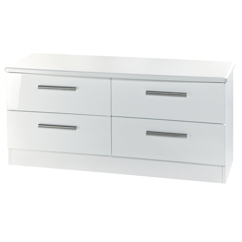 Fully Assembled Yvette 4 Drawer Chest, White