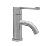 Whitehaus Collection Stainless Steel Extended Single Lever Bathroom Faucet with Pop-up Drain