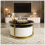 Table basse gigogne moderne moderne cannelée avec tiroir de 31,5 po