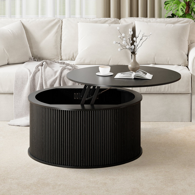 Lift Top Coffee Table With Storage, Black