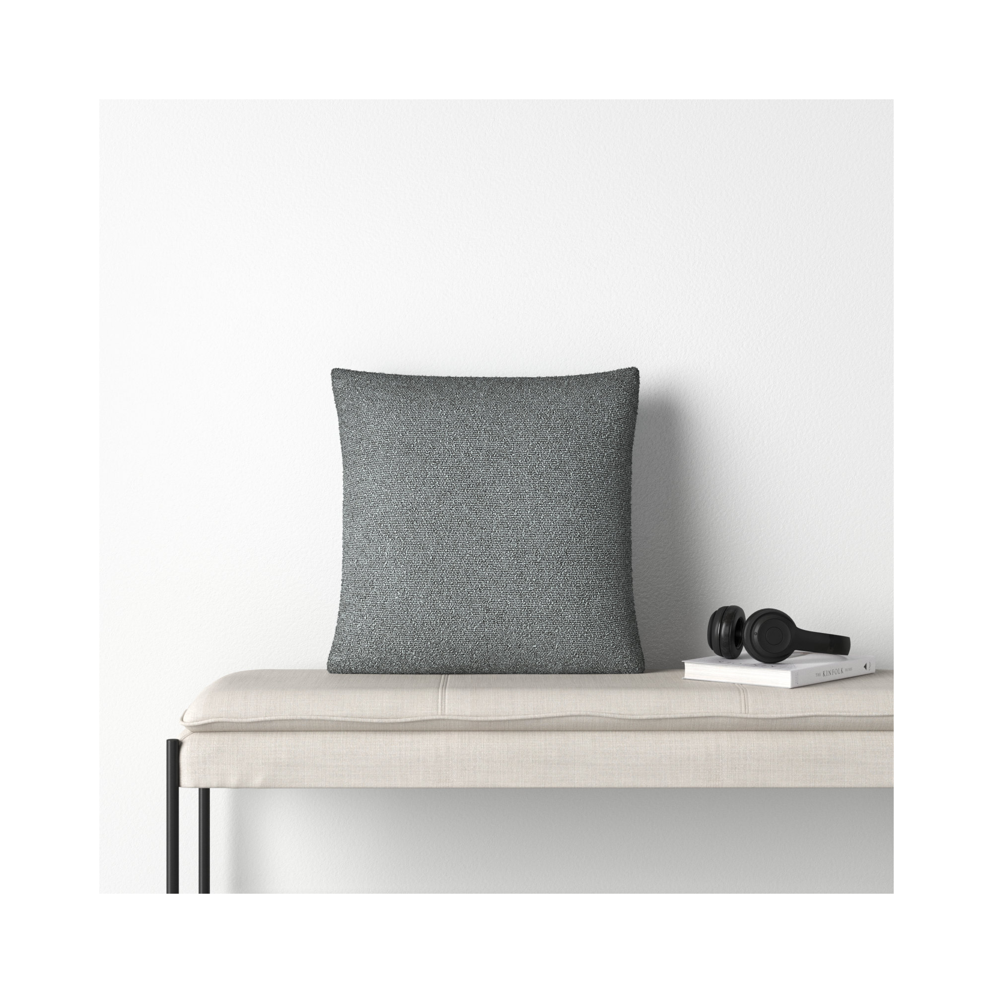 Amalfi Boucle Throw Pillow, Pillow Cover Only - No Insert, 20" x 20", Slate