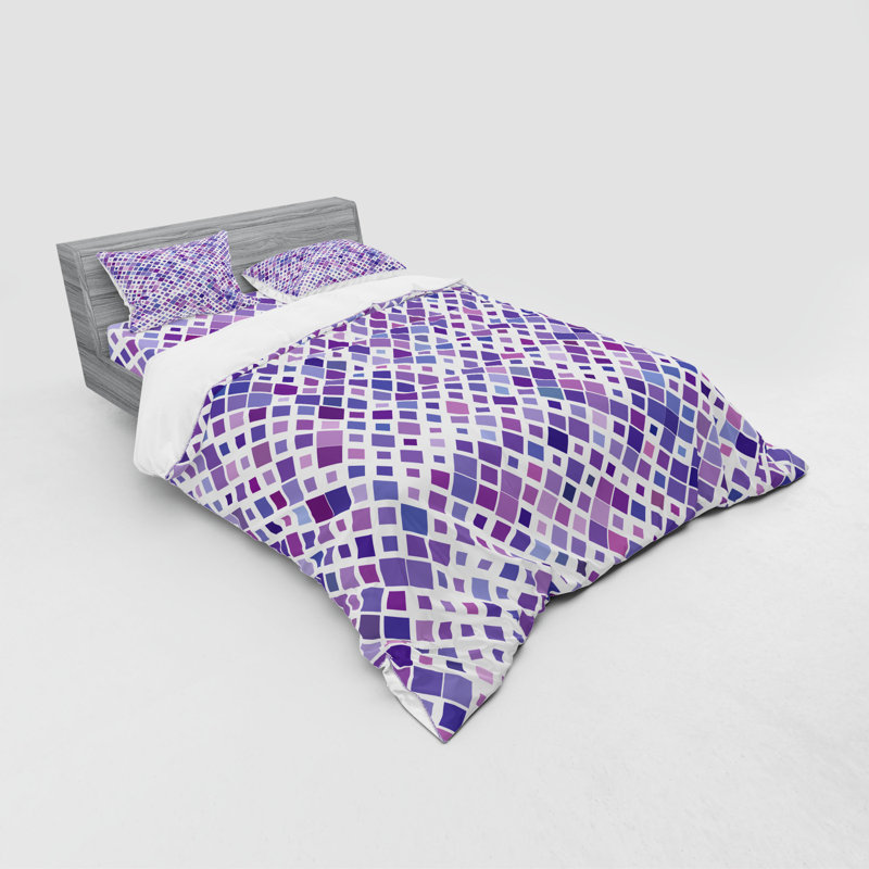 Ensemble de housse de couette en microfibre violet / mauve moderne et contemporain